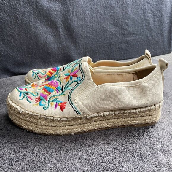 Sam Edelman espadrilles size 7M Beautiful birds embroidered Colorful 1-2 “ Soles - Picture 6 of 10